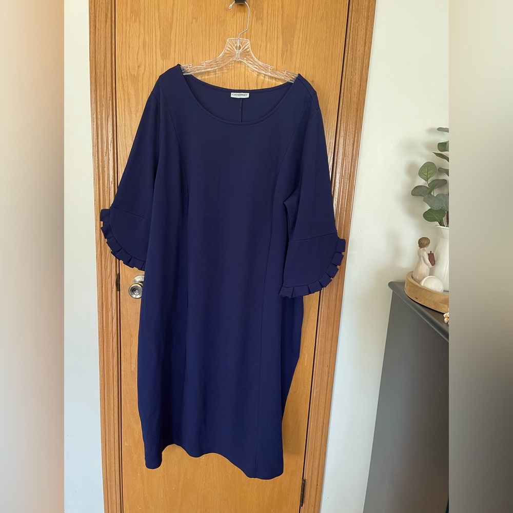 Catherines Plus Size Petite Ruffle Sleeve Shift Dress